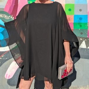 Gracia Sheer Tunic Dress with wide sleeve